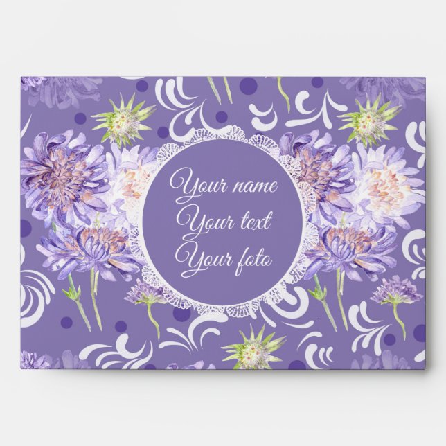 meadow flowers watercolor Pattern Envelope (Front)