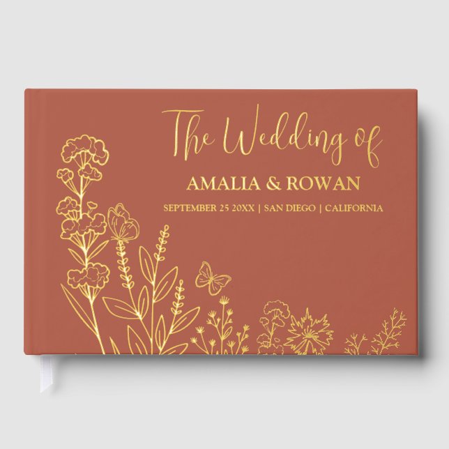 Meadow Flowers Wedding Guest Book (Front)
