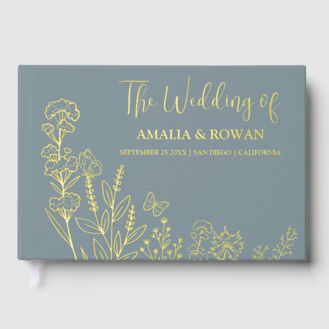 Meadow Flowers Wedding Guest Book (Front)