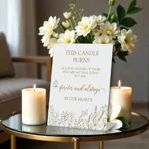 Meadow Flowers Wedding Memorial This Candle Burns Pedestal Sign