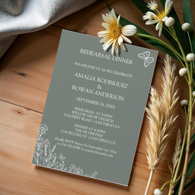 Meadow Flowers Wedding Rehearsal Dinner  Invitation (Creator Uploaded)