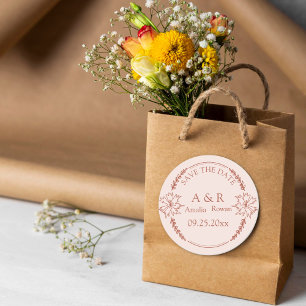 Meadow flowers Wedding Save the Date Classic Round Sticker