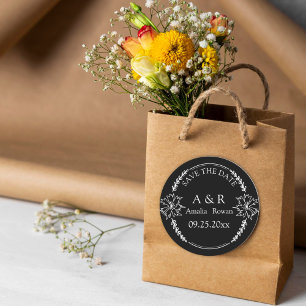 Meadow flowers Wedding Save the Date Classic Round Sticker