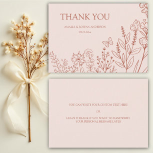 Meadow Flowers wedding Thank You card