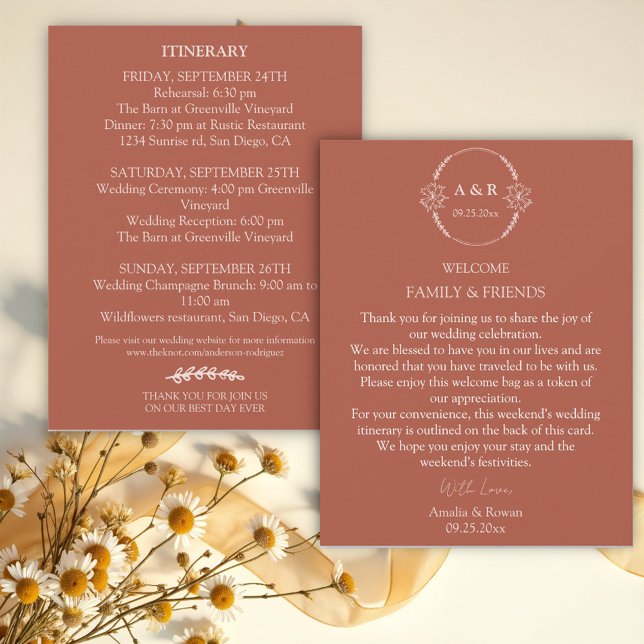 Meadow Flowers  Wedding Welcome Itinerary (Creator Uploaded)