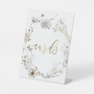 meadow flowers wreath cards script sign