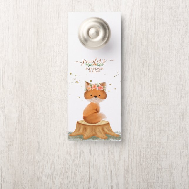 Meadow Fox Baby Shower Door Hanger (On Knob)