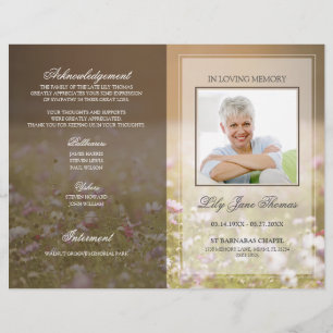 Meadow Funeral Program   In Loving Memory Flyer