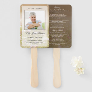 Meadow Funeral Program   In Loving Memory Hand Fan