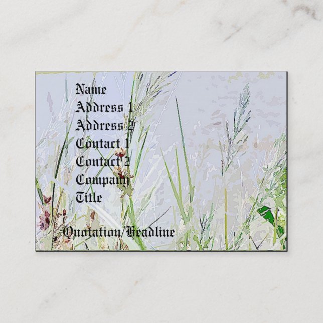 Meadow Grasses Wildflowers Flowers Business Card (Front)