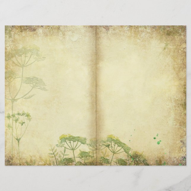 Meadow Herbs Journal Page Scrapbook Paper (Front)