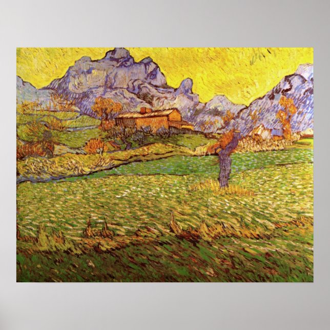 Meadow in Mountains by Vincent van Gogh Poster (Front)