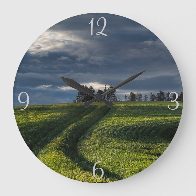Meadow Landscape Large Clock (Front)