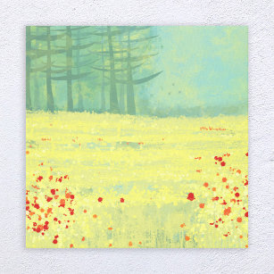 Meadow Landscape Painting Canvas Print
