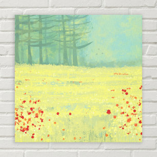 Meadow Landscape Painting Canvas Print
