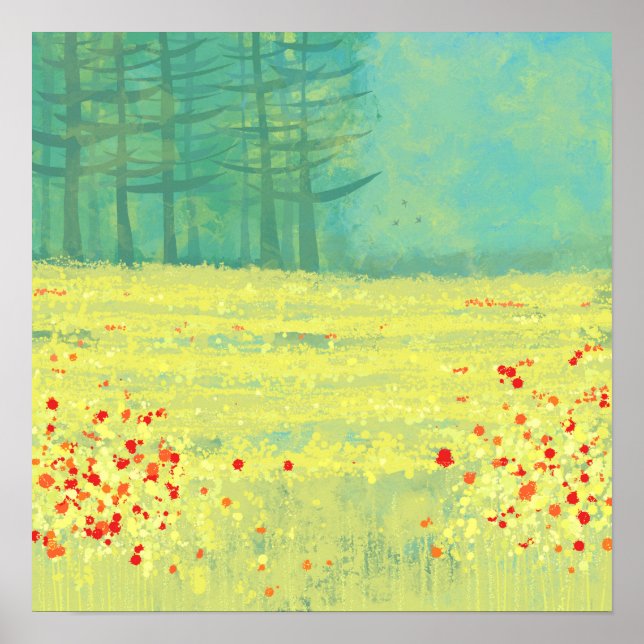 Meadow Landscape Painting Poster (Front)
