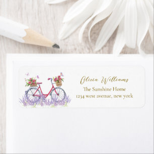 Meadow Lavender Bicycle Baby shower Return Address