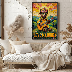 Meadow Melodies: Bear's Sunset Song Poster