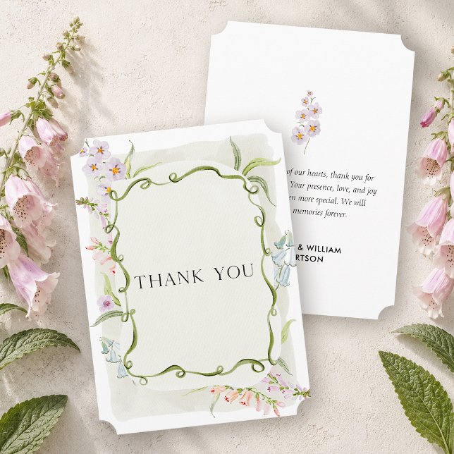 Meadow Mist Botanical Thank You Card (Creator Uploaded)