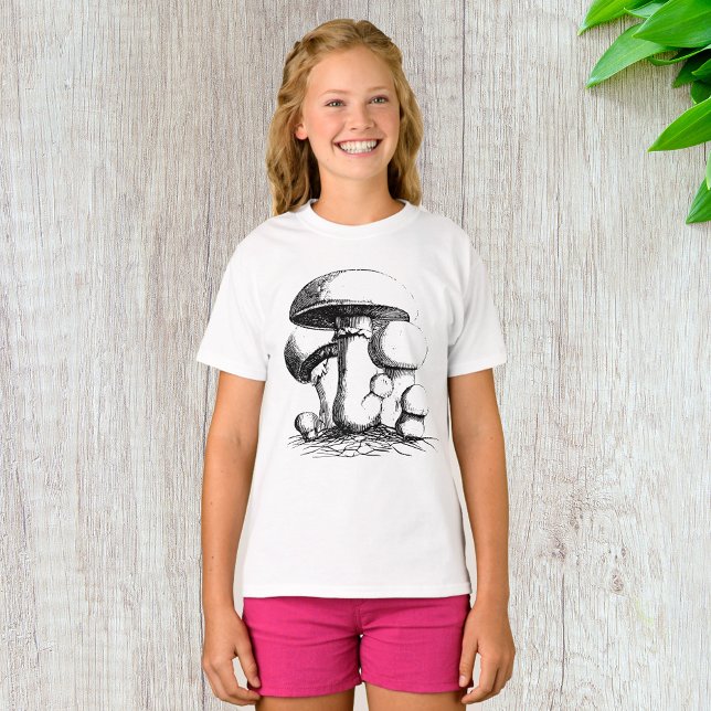 Meadow Mushrooms Girls T-Shirt (Creator Uploaded)