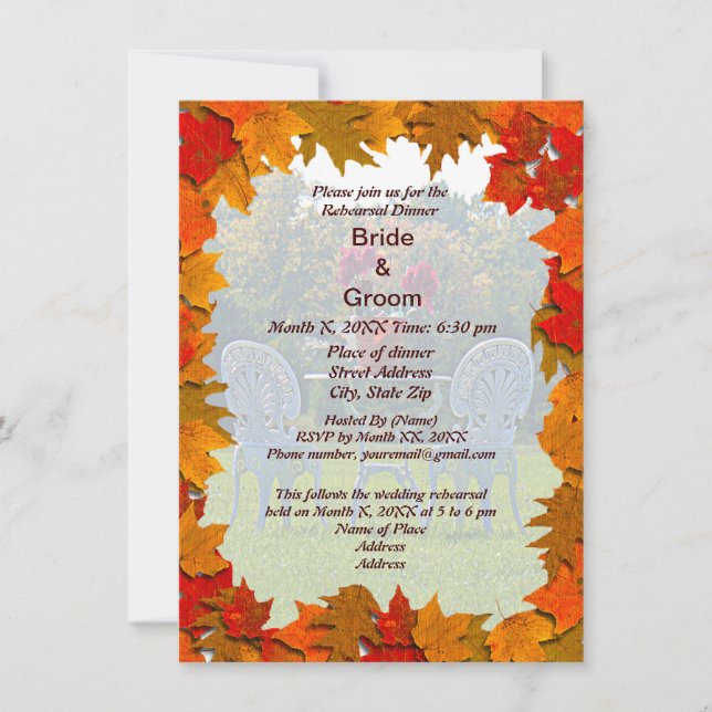 Meadow of Love Autumn Rehearsal Dinner Invite (Front)
