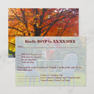 Meadow of Love - Autumn Tree Wedding RSVP Invitation