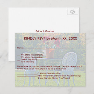 Meadow of Love Autumn Wedding RSVP Menu Postcard