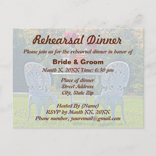 Meadow of Love Wedding Rehearsal Dinner Postcard (Front)