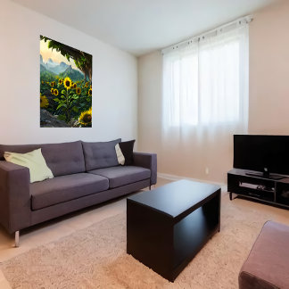 Meadow of sunflowers | AI Art Poster