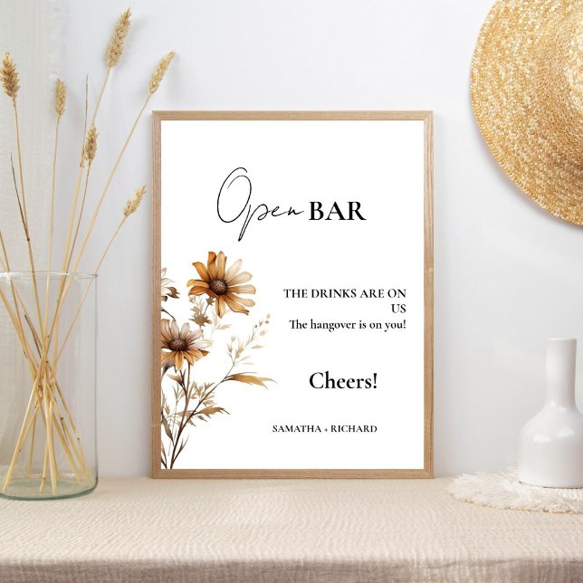  Meadow Open Bar Wedding Drinks Bar Sign (Creator Uploaded)