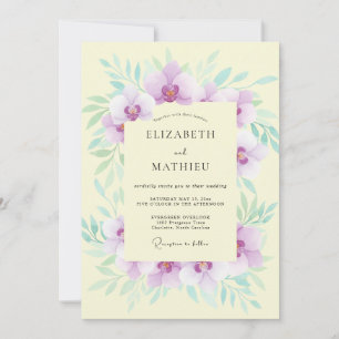 Meadow Pale Yellow Orchid Wedding Invitation