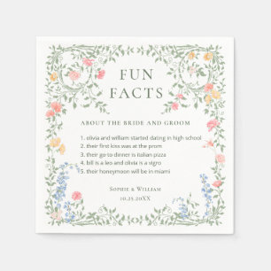 Meadow Pastel French Roses Floral Wedding Napkin