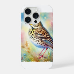 Meadow Pipit in Light 120924AREF140 - Watercolor iPhone 15 Pro Case