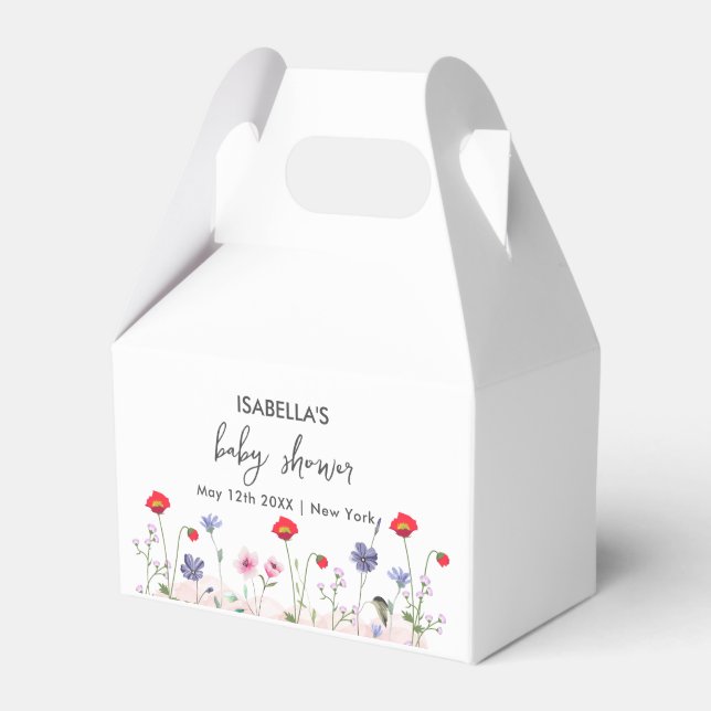 Meadow Summer Wildflower Baby Shower  Favour Box (Front Side)