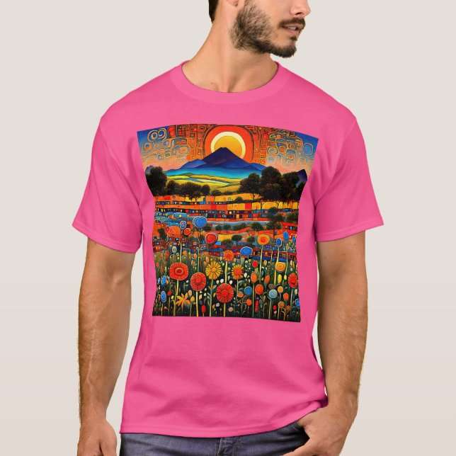 Meadow Sunset 2 Active T-Shirt (Front)