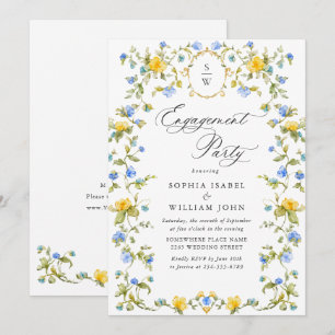 Meadow Watercolor Wildflowers ENGAGEMENT PARTY Invitation