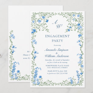 Meadow Watercolor Wildflowers ENGAGEMENT PARTY Invitation