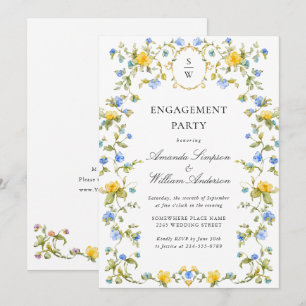 Meadow Watercolor Wildflowers ENGAGEMENT PARTY Invitation