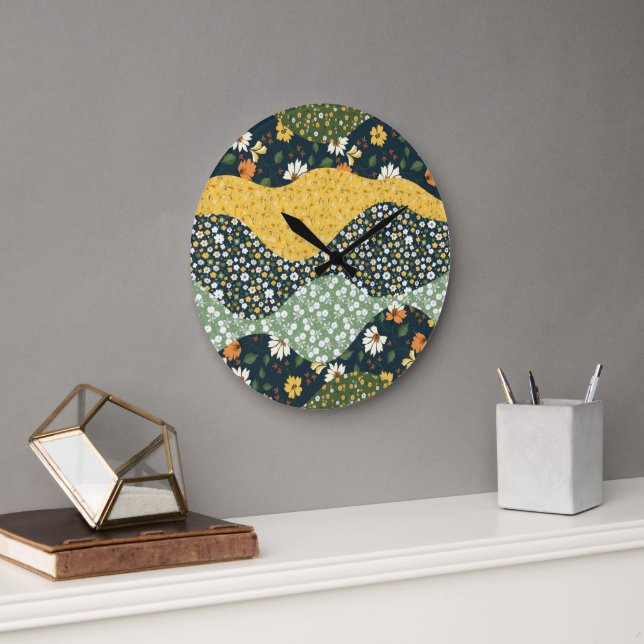 Meadow Waves Large Clock (Office)