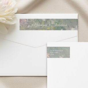 Meadow Wedding Couple Return Address Wrap Around Label