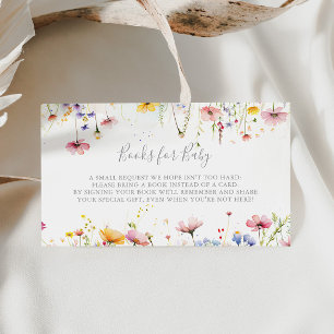 Meadow Wildflower Baby Shower Book Request Enclosure Card