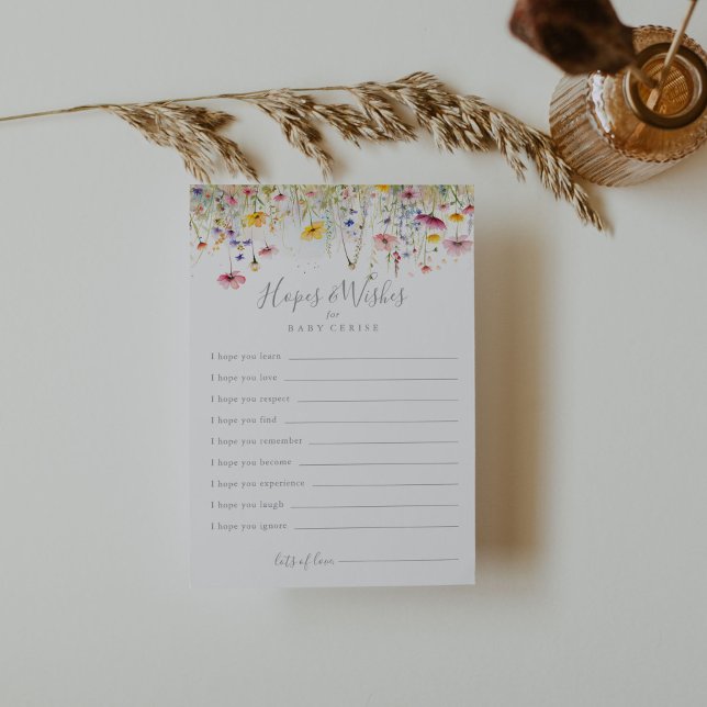 Meadow Wildflower Baby Shower Hopes & Wishes Card (Creator Uploaded)