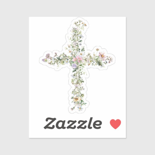 Meadow wildflower cross Religious Christian (Sheet)