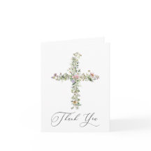 Meadow wildflower cross Religious Thank You