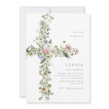 Meadow wildflower cross the Baptism Christening