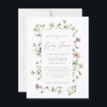 Meadow wildflower delicate Baby Shower Postcard<br><div class="desc">Meadow wildflower delicate Baby Shower</div>