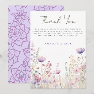 Meadow Wildflower Field Baby Shower Woodland Thank You Card