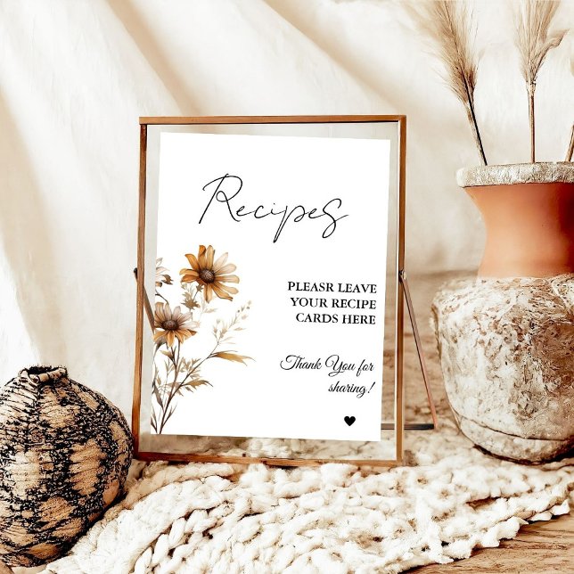 Meadow Wildflower Leave your Recipes Bridal shower Poster (Creator Uploaded)