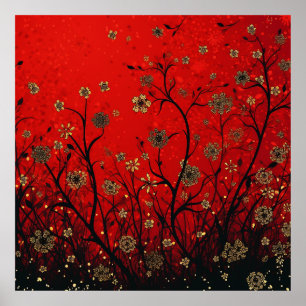 Meadow wildflower  modern poster