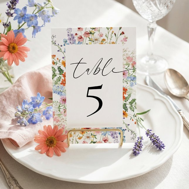 Meadow Wildflower Wedding Reception Table Number (Creator Uploaded)